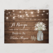 Rustic Baby's Breath String Lights Bridal Recipe Briefkaart (Voorkant)