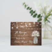 Rustic Baby's Breath String Lights Bridal Recipe Briefkaart (Staand voorkant)