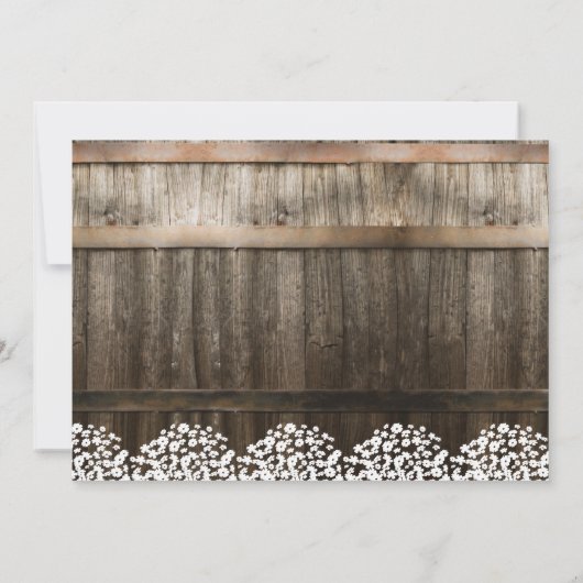 Rustic Baby's Breath String Lights Foto Wedding Kaart (Achterkant)