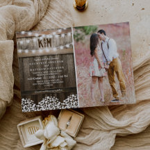 Rustic Baby's Breath String Lights Foto Wedding