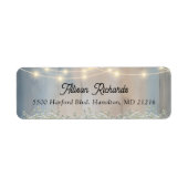 Rustic Baby's Breath String Lights Huwelijksterugk Etiket (Voorkant)