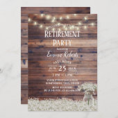 Rustic Baby's Breath String Lights Retirement Kaart (Voorkant / Achterkant)