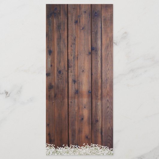 Rustic Baby's Breath & String Lights Wedding Menu (Achterkant)