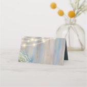 Rustic Baby's Breath & String Lights Wedding Plaatskaartje (Achterkant)