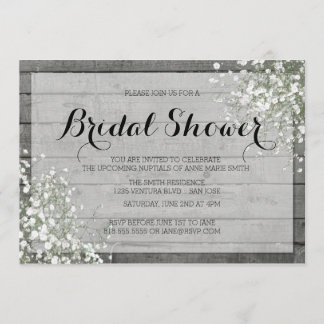 RUSTIC BABY'S BREATH VRIJGEZELLENFEEST KAART