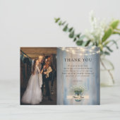 Rustic Baby's Breath Wedding Foto Dank je wel Card Bedankkaart (Staand voorkant)