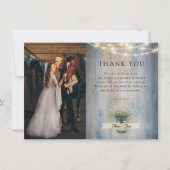 Rustic Baby's Breath Wedding Foto Dank je wel Card Bedankkaart (Voorkant)