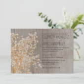 Rustic Baby's Breath Wedding Invitations Kaart (Staand voorkant)