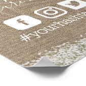 Rustic Baby's Breath Wedding Social Media Hashtag Poster (Hoek)