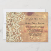 Rustic Baby's Breath Wood Huwelijksuitnodigingen Kaart (Voorkant)
