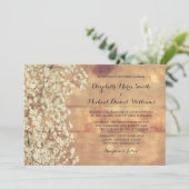 Rustic Baby's Breath Wood Huwelijksuitnodigingen Kaart (Staand voorkant)