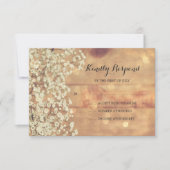 Rustic Baby's Breath Wood Wedding RSVP (Voorkant)