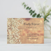 Rustic Baby's Breath Wood Wedding RSVP (Staand voorkant)