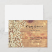 Rustic Baby's Breath Wood Wedding RSVP Kaartje (Voorkant / Achterkant)