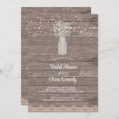 Rustic Baby's Breathe Mason Jar Vrijgezellenfeest Kaart (Voorkant / Achterkant)