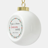 Rustic Baby's eerste kerstcadeau Keramische Bal Ornament (Rechts)