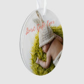 Rustic Baby's eerste kerstcadeautje Foto Orname Ornament (voorkant)