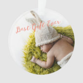 Rustic Baby's eerste kerstcadeautje Foto Orname Ornament (voorkant)