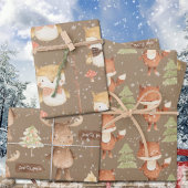 Rustic Baby's eerste kerstvierkant hol en los Inpakpapier Vel