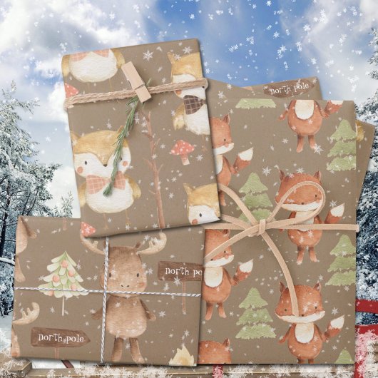 Rustic Baby's eerste kerstvierkant hol en los Inpakpapier Vel