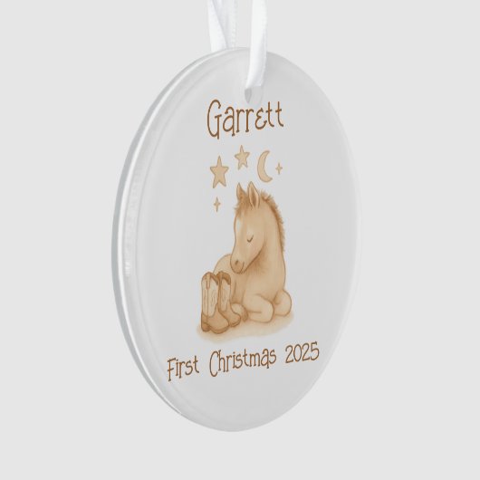 Rustic Baby's First Christmas Keepsake Ornament (voorkant)