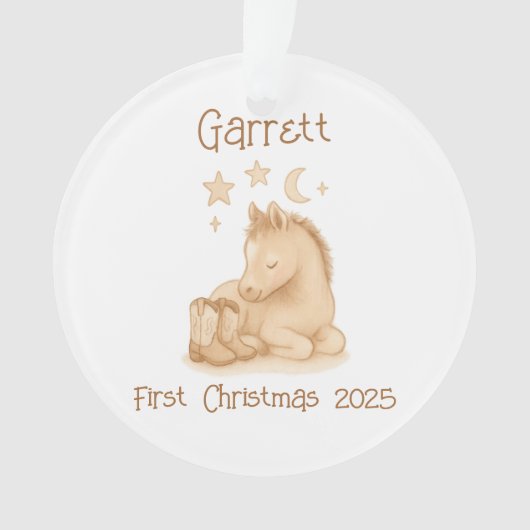 Rustic Baby's First Christmas Keepsake Ornament (voorkant)
