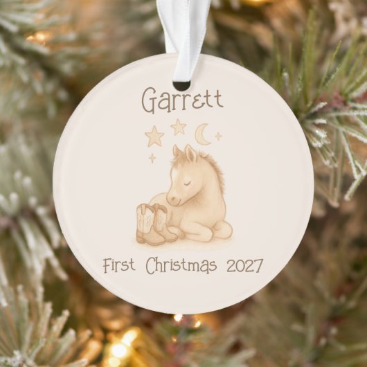 Rustic Baby's First Christmas Keepsake Ornament (Boom)