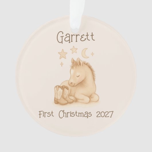 Rustic Baby's First Christmas Keepsake Ornament (voorkant)