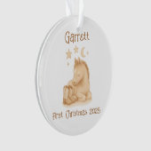 Rustic Baby's First Christmas Photo Keepsake Ornament (voorkant)