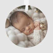 Rustic Baby's First Christmas Photo Keepsake Ornament (achterkant)