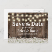 Rustic Baby's Radekkinglampjes Opslaan datum Aankondigingskaart (Voorkant / Achterkant)