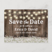 Rustic Baby's Radekkinglampjes Opslaan datum Aankondigingskaart (Voorkant)