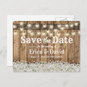 Rustic Baby's Radekkinglampjes Opslaan datum Aankondigingskaart (Voorkant / Achterkant)