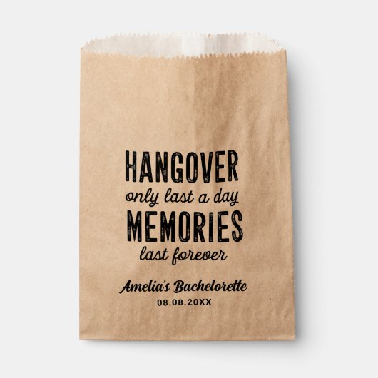 Rustic Bachelorette Party Hangover Recovery Kit Fa Bedankzakje (Voorkant)