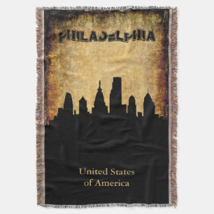 Rustic Background Philadelphia Skyline Deken
