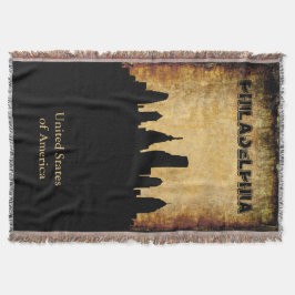 Rustic Background Philadelphia Skyline Deken