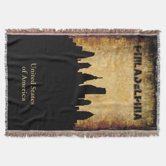 Rustic Background Philadelphia Skyline Deken (Voorkant)