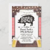 Rustic Backyard BBQ & Beer Birthday Party Kaart (Voorkant)