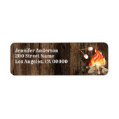 Rustic Backyard Bonfire Party Etiket (Voorkant)