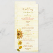 Rustic Backyard Sunflower Wedding Programme Programmakaart (Voorkant / Achterkant)