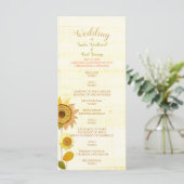 Rustic Backyard Sunflower Wedding Programme Programmakaart (Staand voorkant)