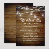 Rustic Backyard Vow Renewal Jubileum Invitation Kaart (Voorkant / Achterkant)