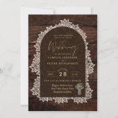 Rustic Backyard Woodland Wedding Wood Lace Kaart (Voorkant)