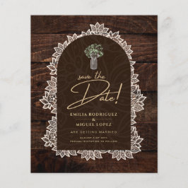 Rustic Backyard Woodland Wood Lace SAVE DATES Flyer