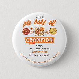 Rustic Bake Off Pumpkin Pie Competition Champion Ronde Button 5,7 Cm