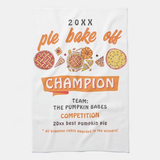 Rustic Bake Off Pumpkin Pie Competition Champion Theedoek (Verticaal)