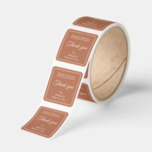 Rustic Bakery Bedankt Vierkant Rol Sticker