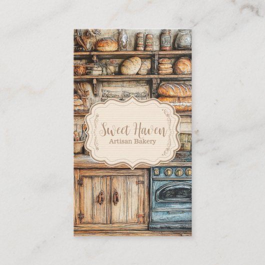 Rustic Bakery Junk Journal Visitekaartje (Voorkant)