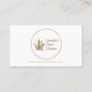 Rustic Bakery Logo Keto Vegan Chef Visitekaartje