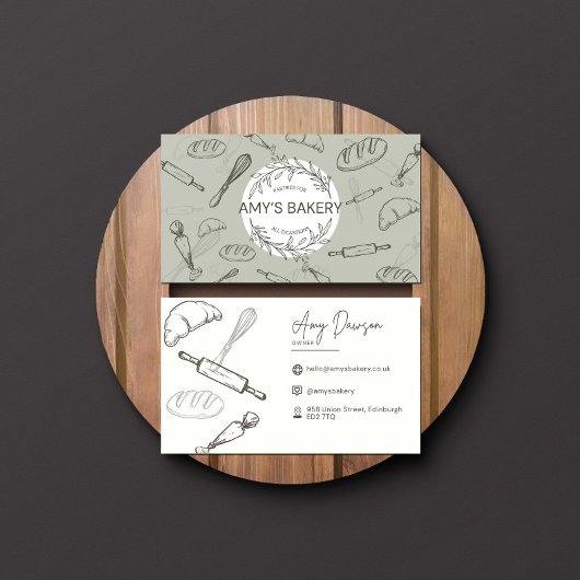 Rustic Bakery Store Aangepaste Visitekaartjes